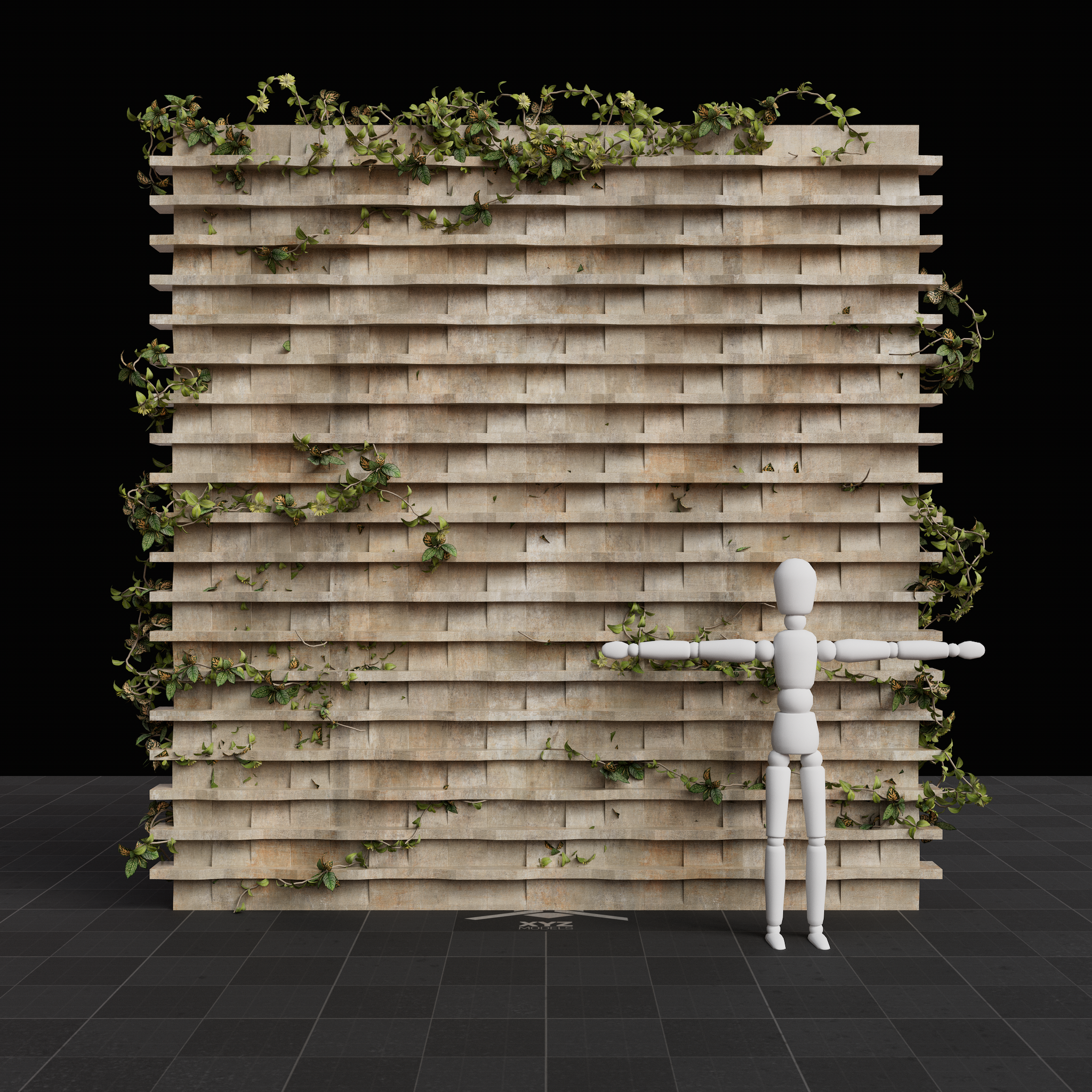 Brutalist Ivy Wall 02