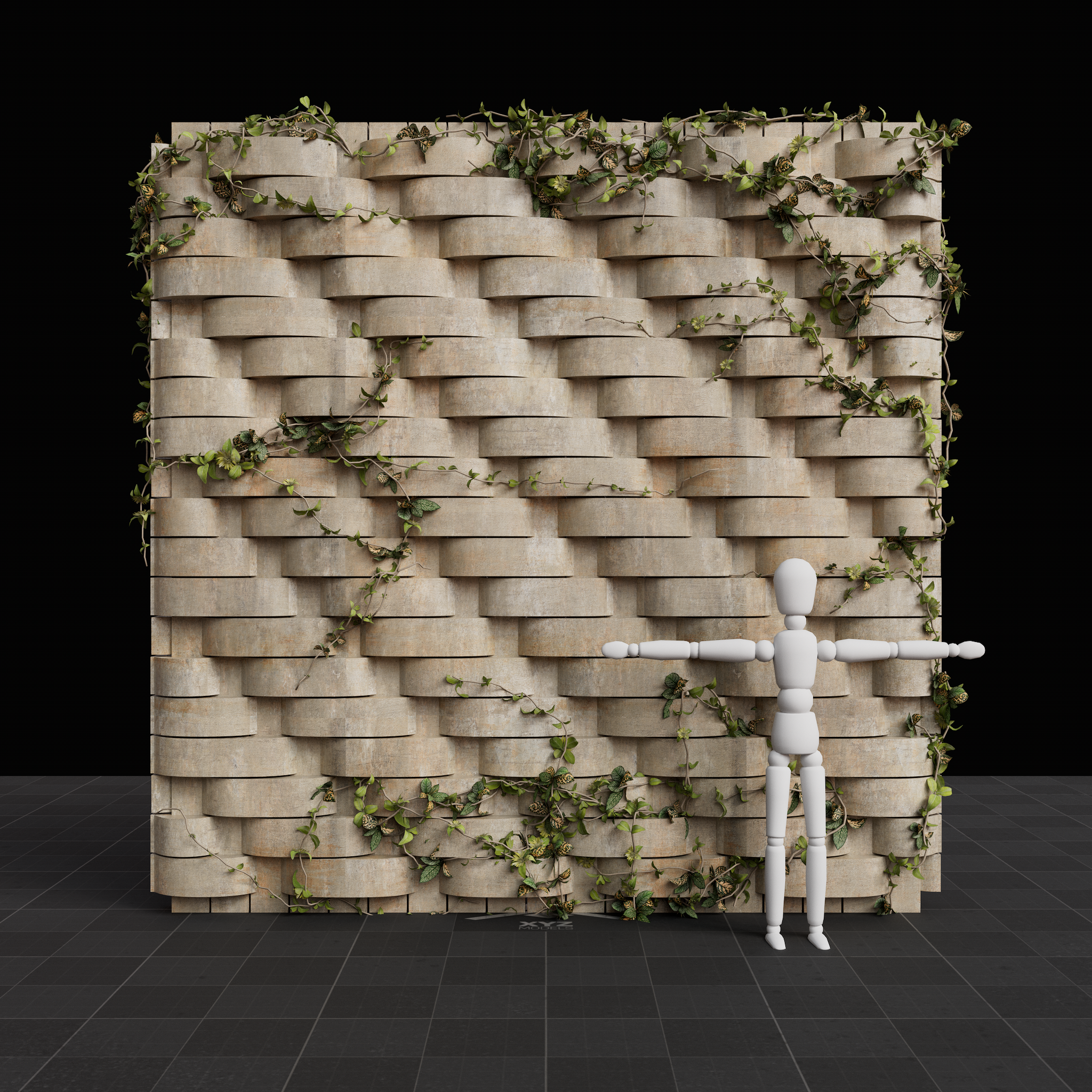 Brutalist Ivy Wall 05