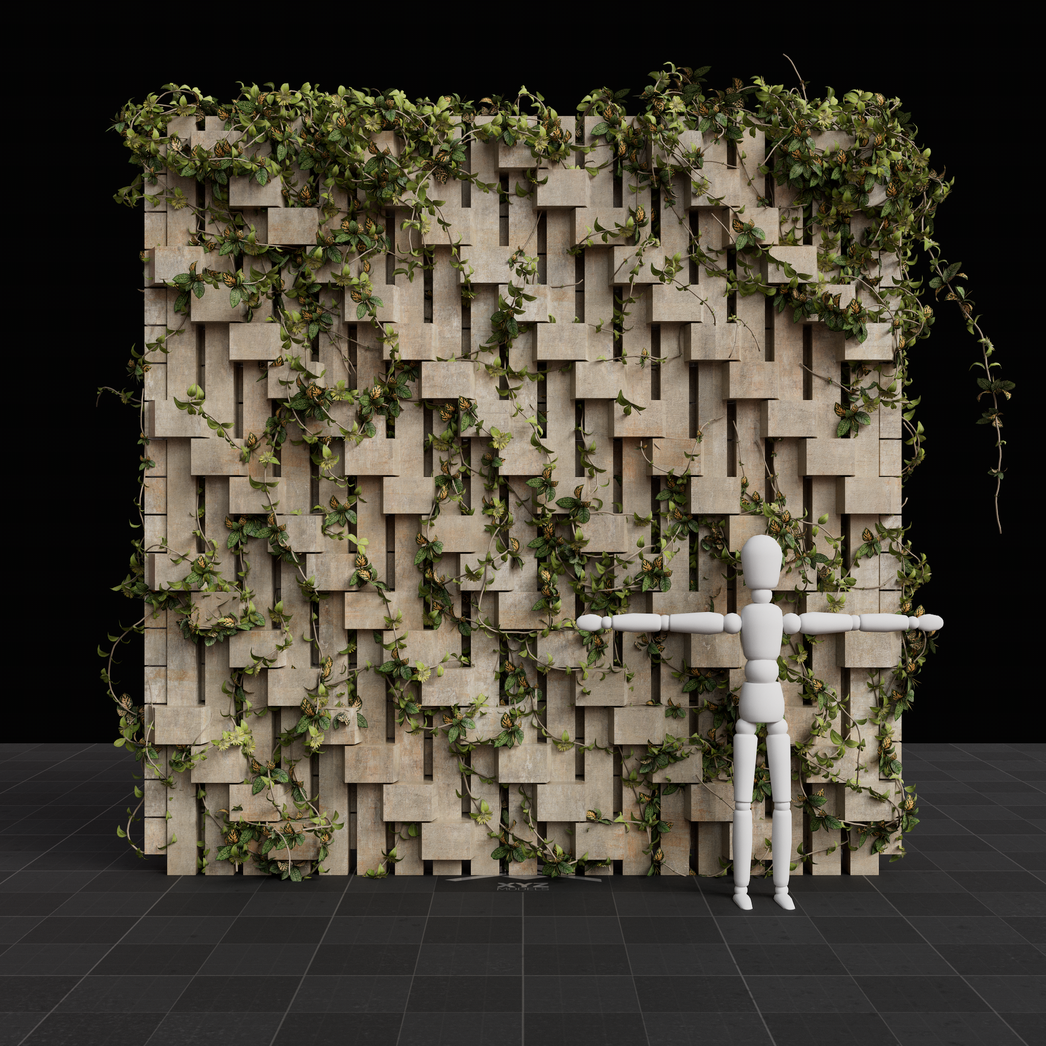 Brutalist Ivy Wall 06