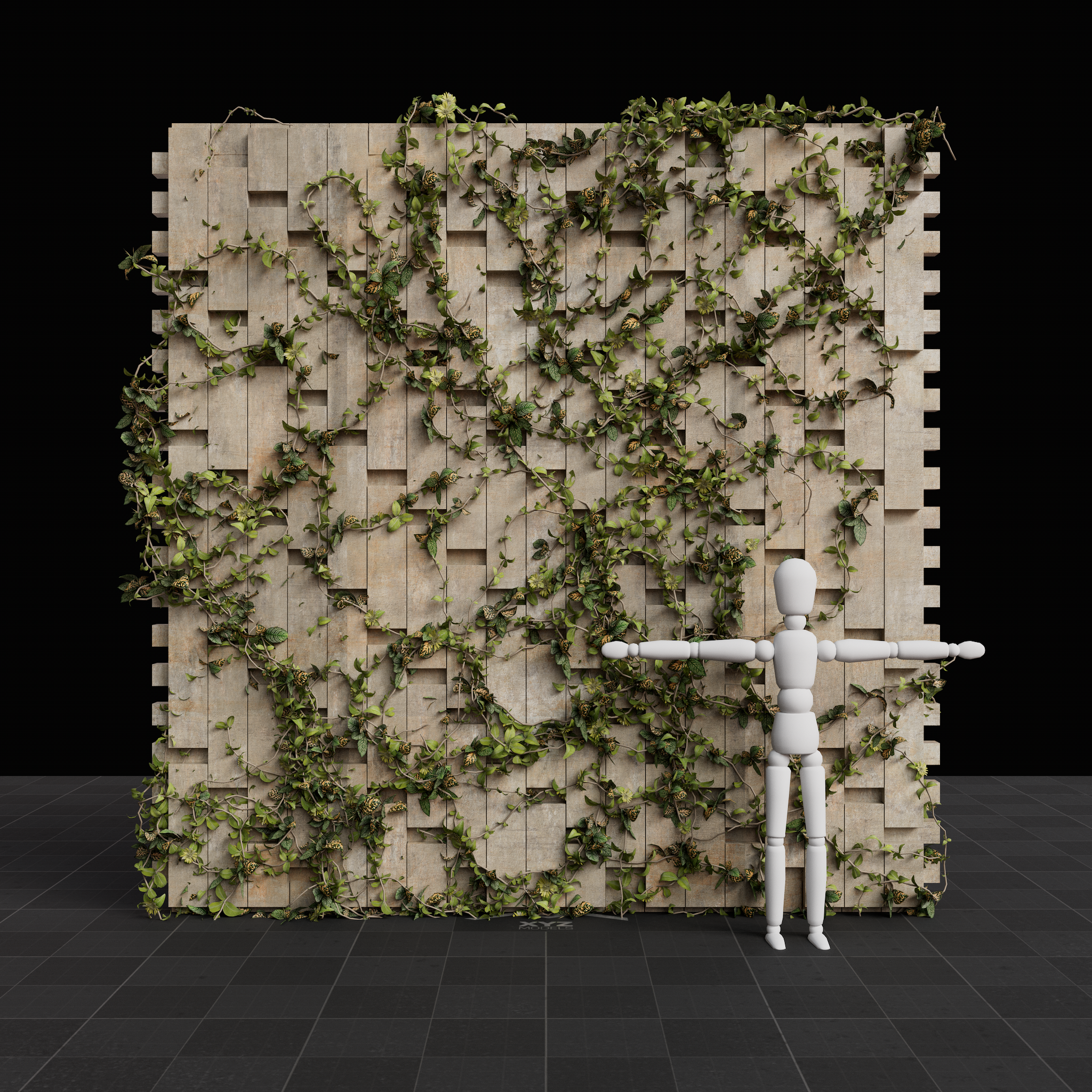 Brutalist Ivy Wall 08