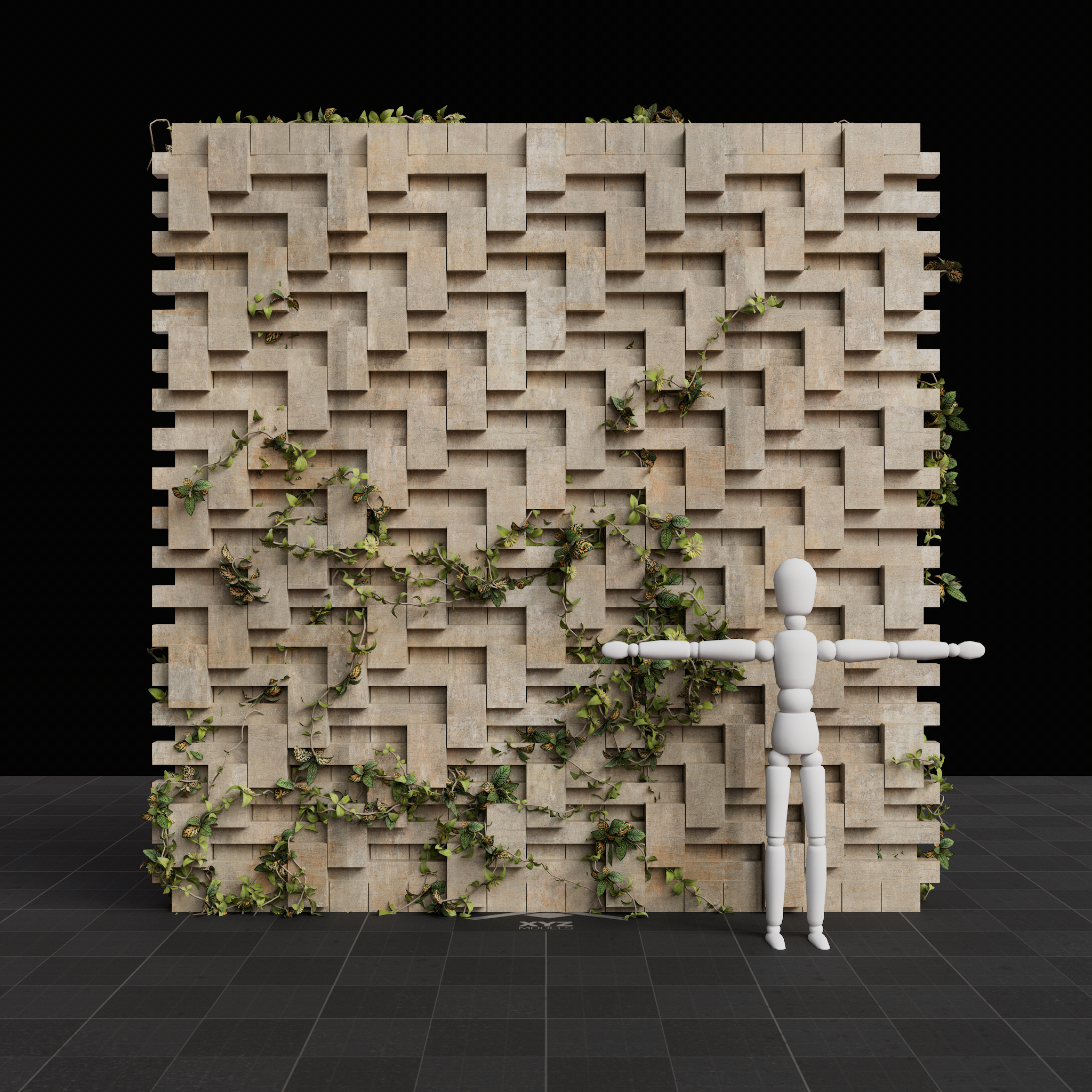 Brutalist Ivy Wall 08