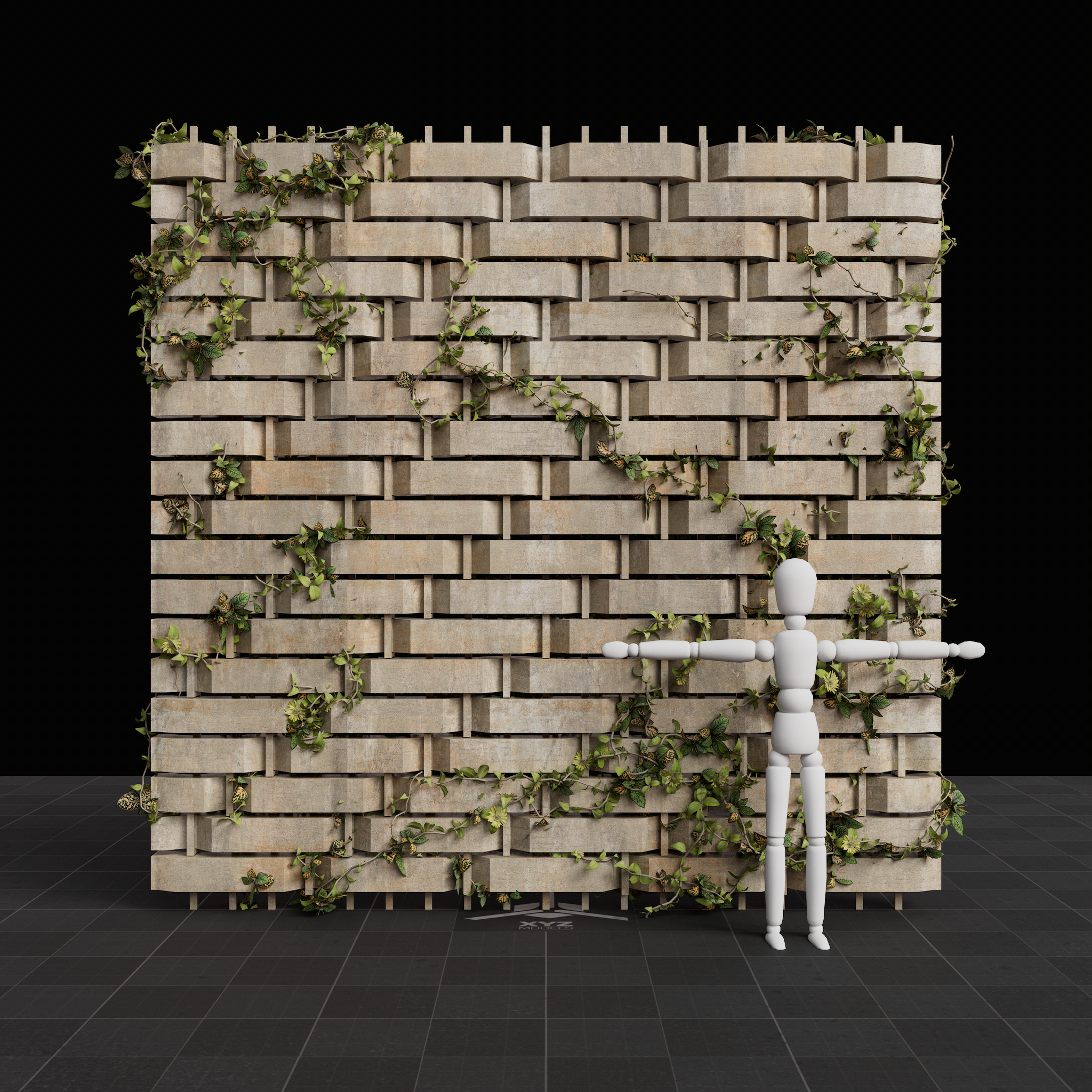 Brutalist Ivy Wall 09