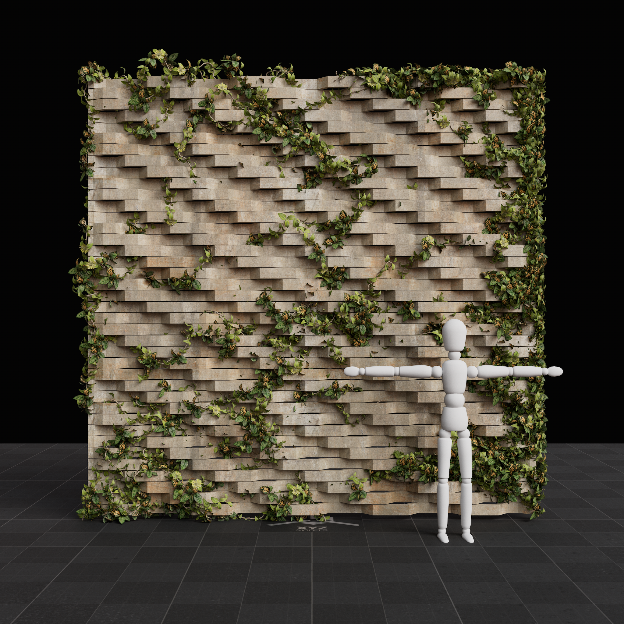 Brutalist Ivy Wall 10