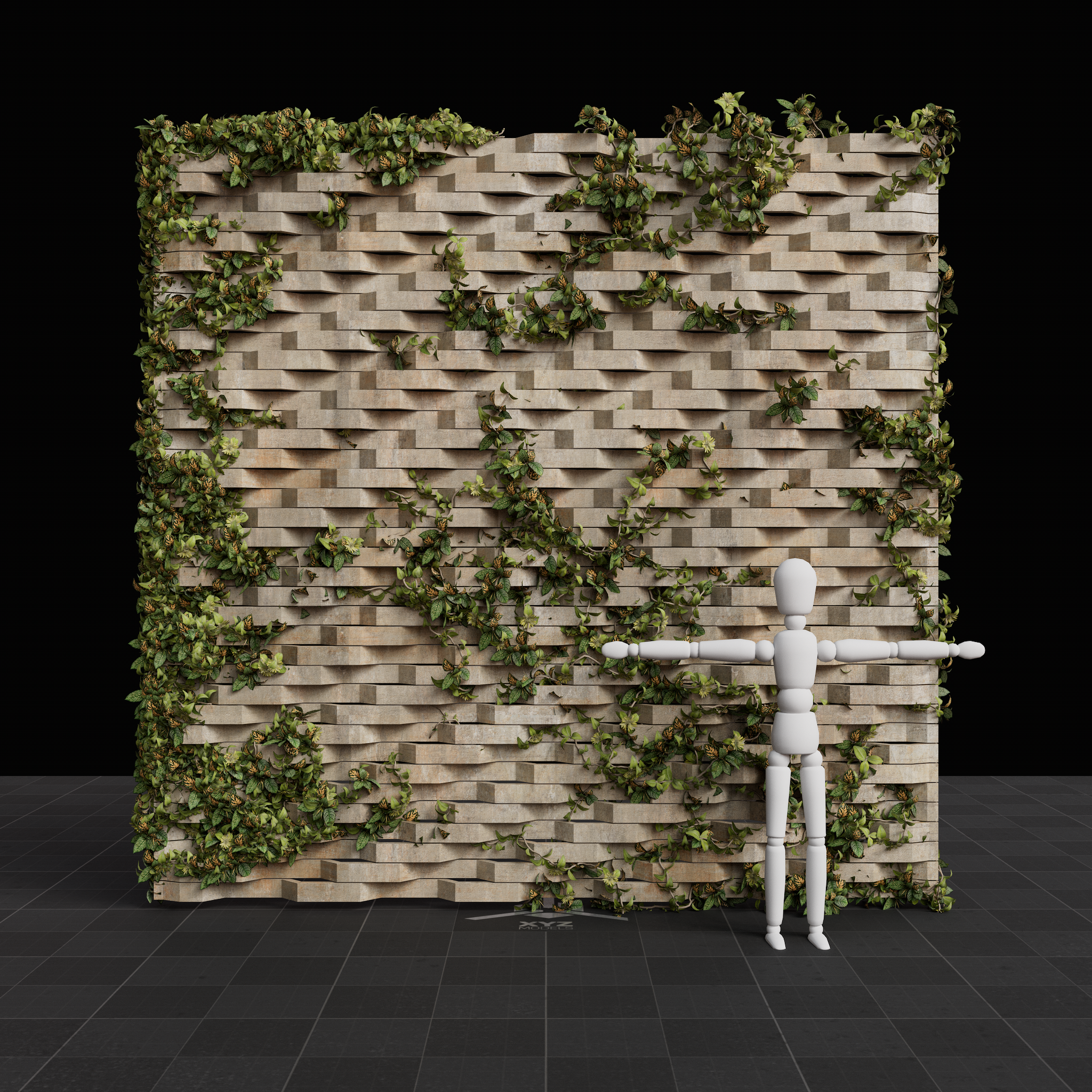 Brutalist Ivy Wall 10