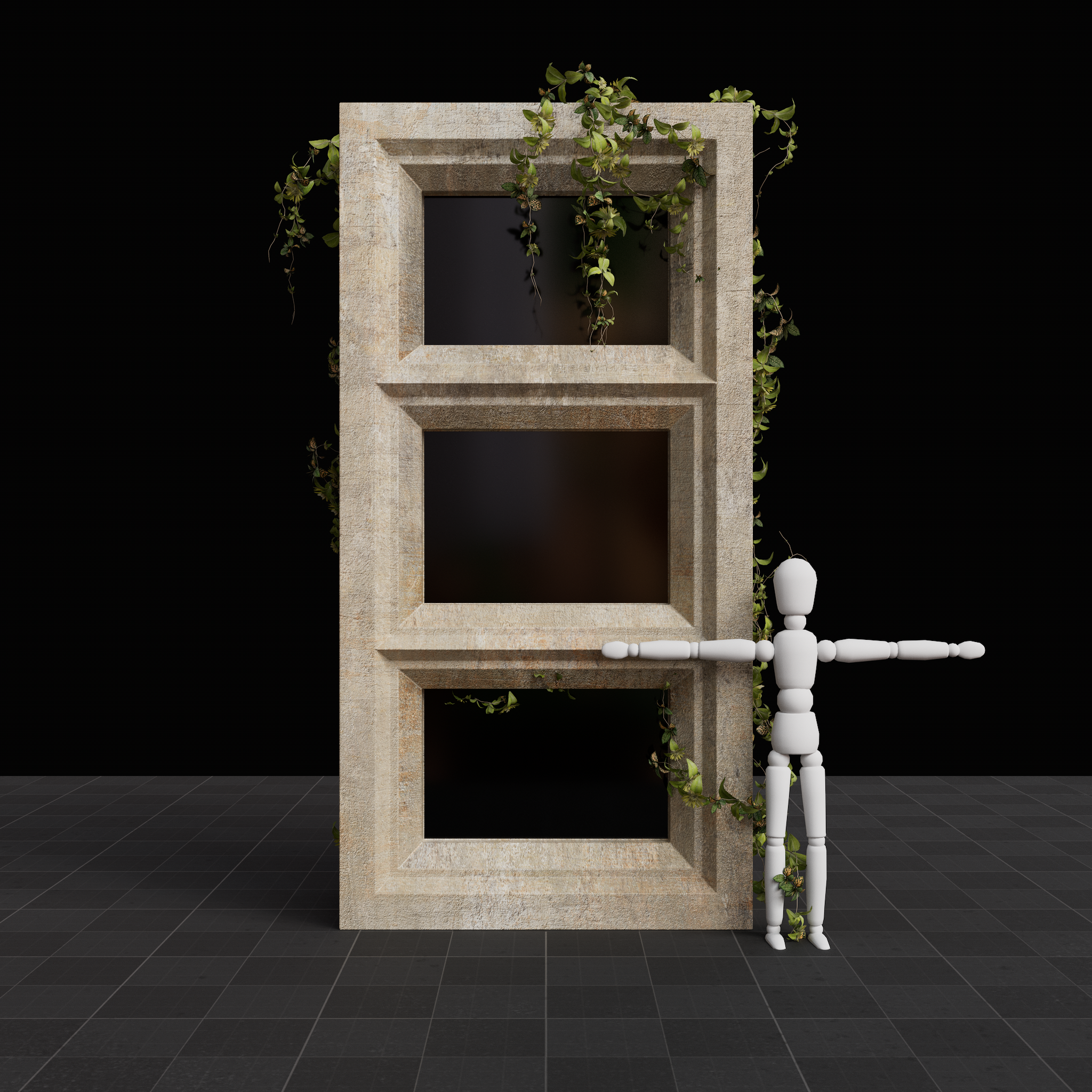 Brutalist Ivy Window 03