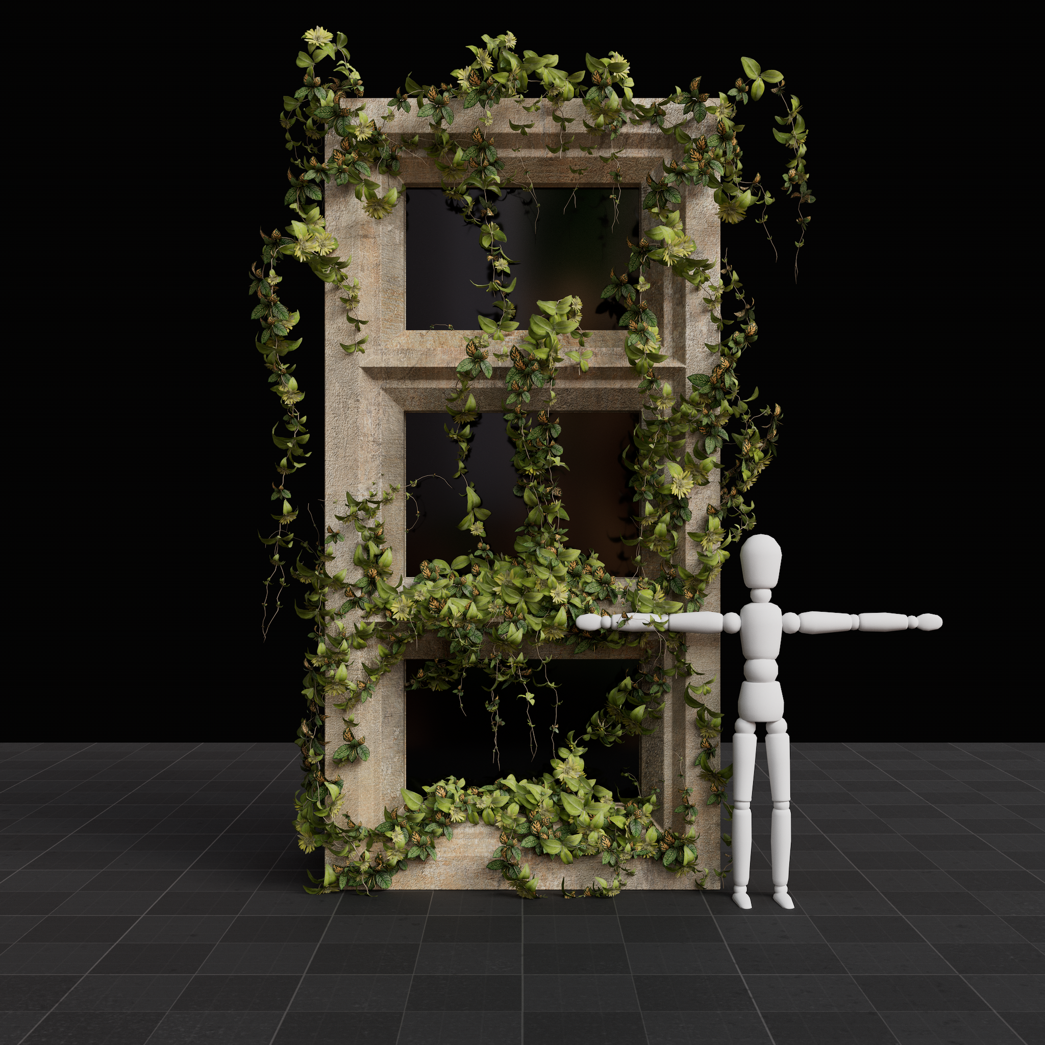 Brutalist Ivy Window 03