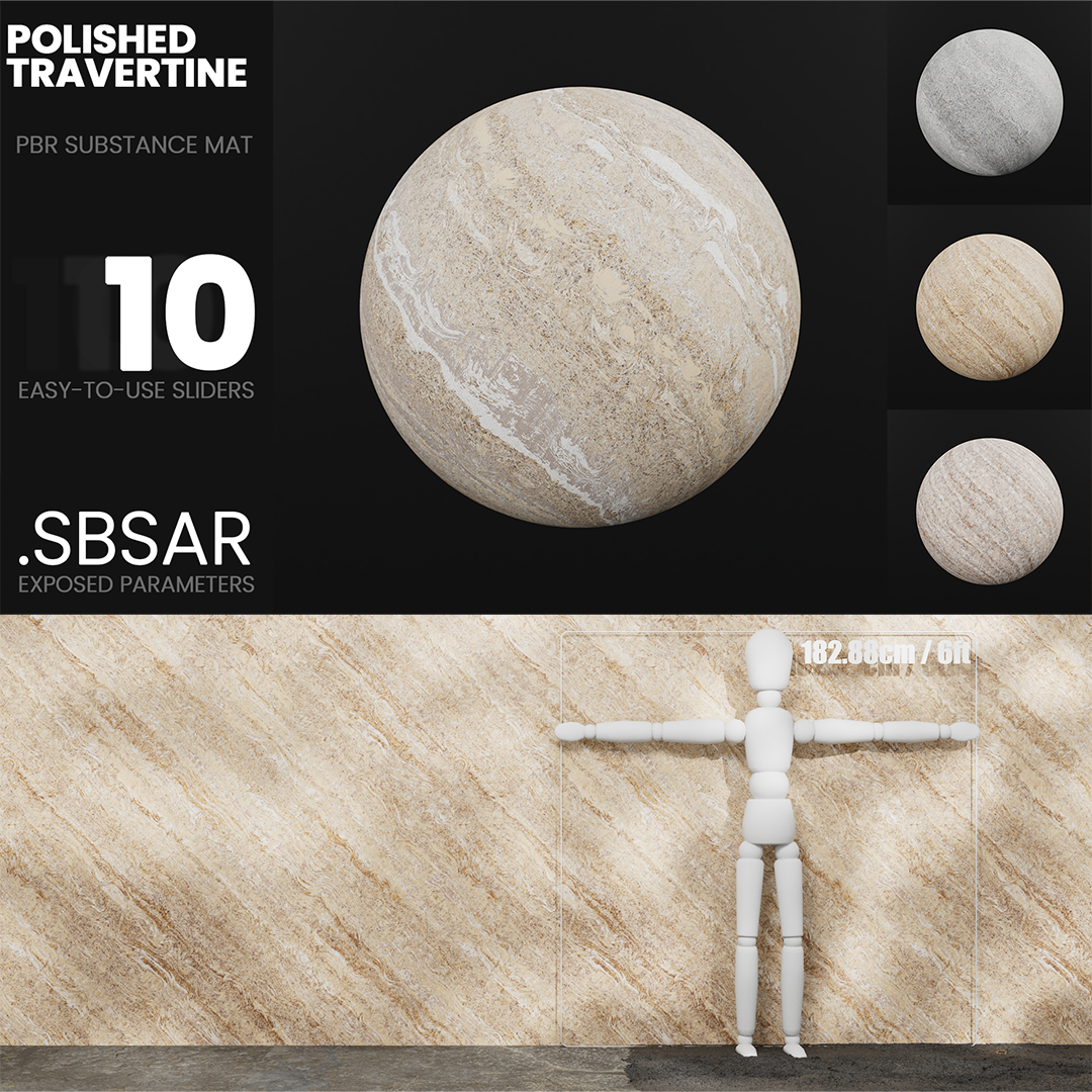 Substance Material - Polished Travertine
