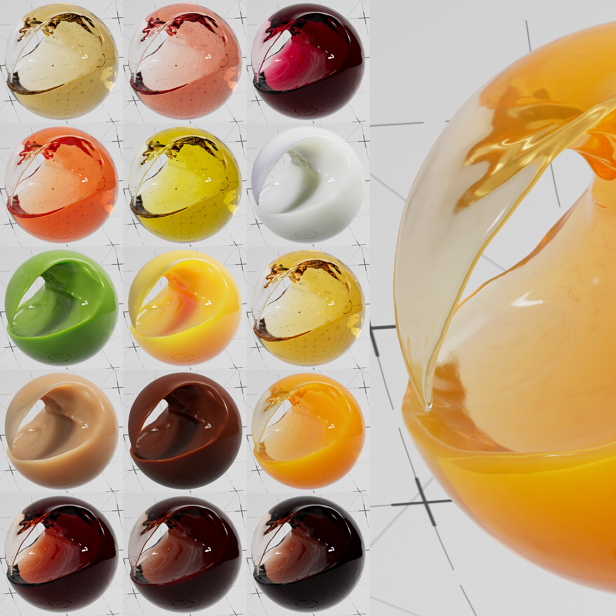 Cinema 4D Materials - Everyday Liquids - Redshift OpenPBR